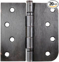 Hinge Outlet 4 Inch with 5/8 Inch Square Radius Ball Bearing Door Hinges, Heavy-Duty Steel, Removable Pin (Oil Rubbed Bronze, 20 Pack)