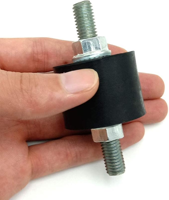 4 Pcs M8 30 x 20 mm Rubber Isolator Mounts Double Studs Shock Absorber with 8 Pcs Locknuts, Cylindrical Anti Vibration Isolation Damping Mounts for Compressors Pumps Generators Motor Engines