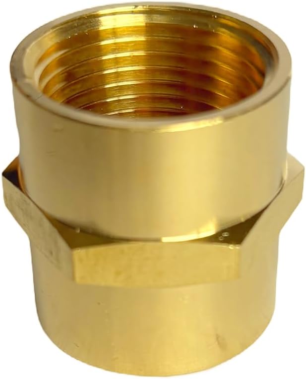 3/4" Female Threaded Hex Nipple Brass Coupling NPT Pipe Fitting Pipe Adapter Straight Connectors for Air, Gas, Oil, Fuel, Propane Pack of 2