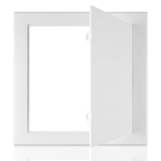 BEVTEE Access Panel for Drywall, 10x10 inch, Wall Access Panel, Plumbing Wall Access Doors for Drywall, Ceiling, Wiring, Cables, Reinforced Hinged, White