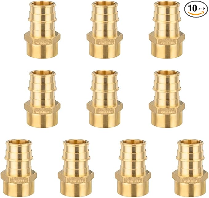 (Pack of 10) EFIELD Pex A Full Flow Expansion Fitting 3/4" Pex x 1/2" Female NPT Adapter, ASTM F1960,(PEX1960124)