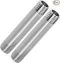 304 Stainless Steel Nipple Pipe Fitting 1/2" NPT X 1/2" NPT Male Thread Cast Pipe Fittings 6" 150mm Length (pack of 2)