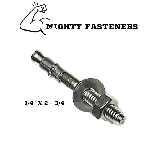 Wedge Anchors – Heavy-Duty 304 Stainless Steel Expansion Bolts for Concrete & Masonry, Rust-Resistant & Durable - 1/4" X 2-3/4" - 50 Pack