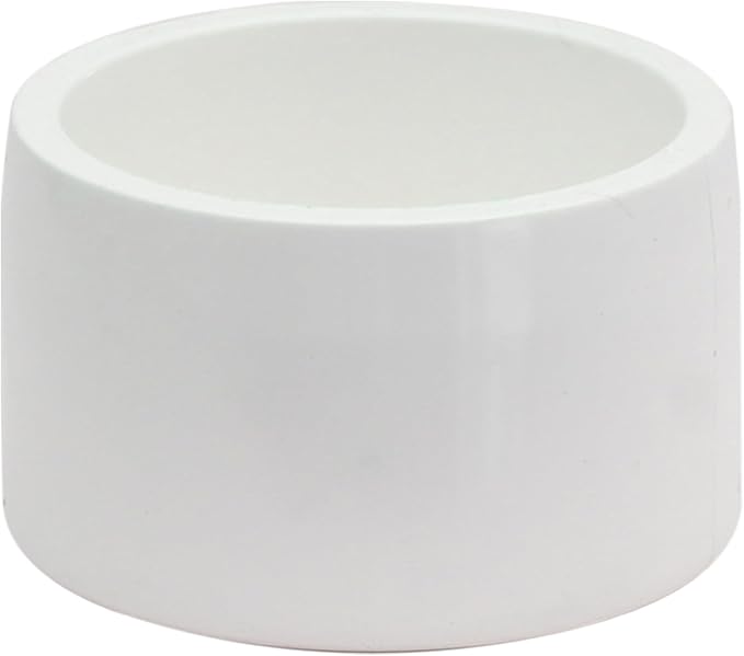 1 Pack 4 Inch PVC Cap, SCH40 PVC Pipe End Cap Fitting Furniture Grade PVC Pipe End Cap Plug Adapter, White PVC Pipe Plug Socket Fittings for Build PVC Furniture DIY Garden Shelf