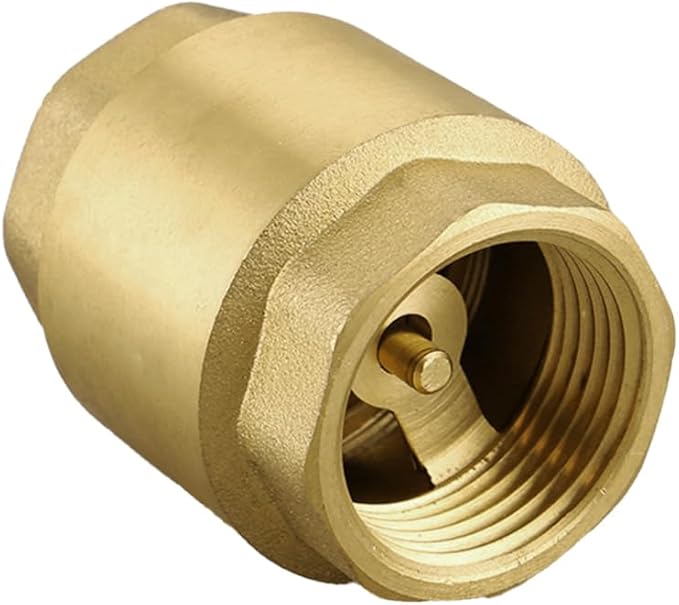 Brass 1/2" NPT Female Inline Spring Check Valve One-Way Non-return Prevent Water Backflow (Pack of 2)