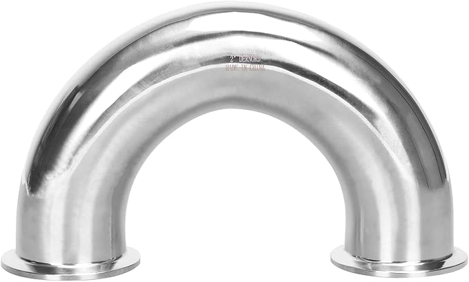 DERNORD 2" Tube OD Elbow 180 Degree Sanitary Pipe Fitting SS304 Tri Clamp 2 Inch