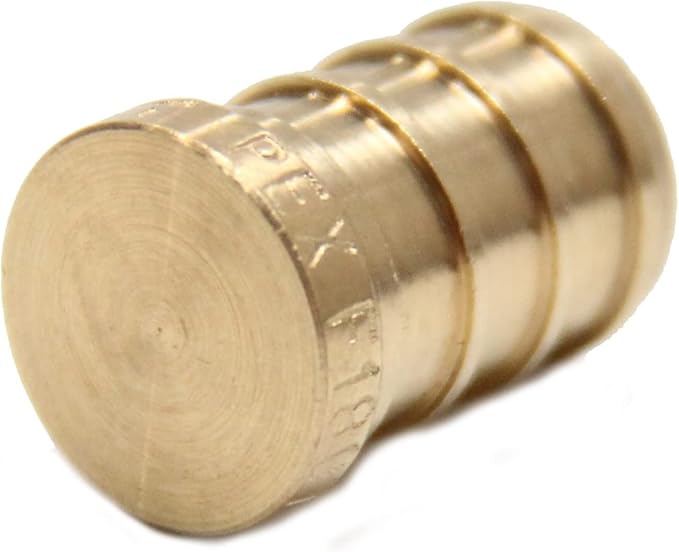 (Pack of 10) EFIELD Barb Crimp Pex 3/4-inch Plug (End Cap) Brass Fittings, ASTM F1807,(PEX1807232-10PCS)