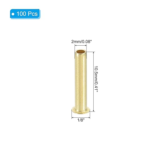 PATIKIL 1/8" Brass Compression Fittings,100Pcs Compression Insert Tube Fitting for Connecting Air, Fuel, Water, Oil and Inert Gases Lines