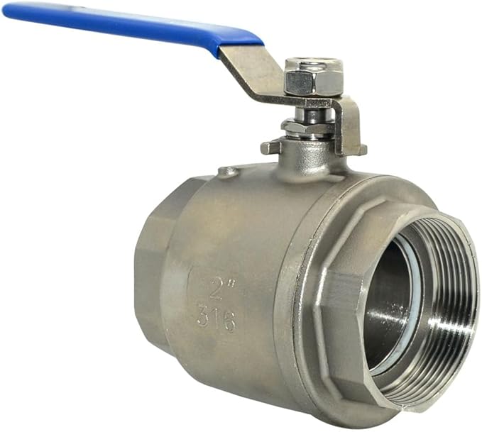 VARMHUS NPT Female 316 Stainless Steel Full Port Ball Valve Vinyl Handle WOG1000 (2")