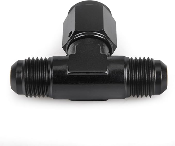 6AN Male Tee Fitting Adapter with AN6 Female Swivel on Side Aluminum 2Pcs