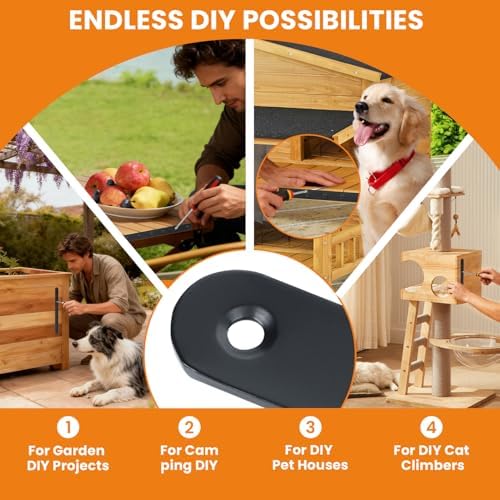 Alise Flat Bracket ,10 Inch Black Mending Plate Flat Brace for Wood Shelves