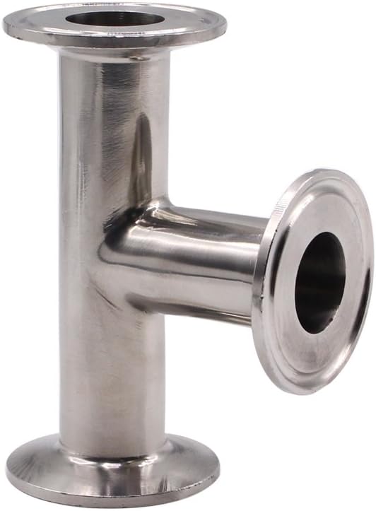 DERNORD Clamp Tee 3 Way Stainless Steel 304 Sanitary Fitting Fits 1.5" Tri-clamp, 25mm Pipe OD