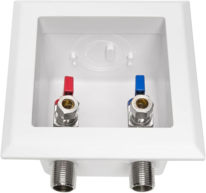 EFIELD Pre-Assembled Faucet Outlet Box, 1/2-Inch Sweat MIP with Installed 1/4-Turn Ball Valve for Hot & Cold Water Supply, Chrome Plate,(FC004)