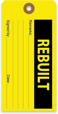 Tags 4 Less Production Quality Control Hang Tags – Equipment Preventative Maintenance Labels, for Easy Record-Keeping for Inventory Status (Rebuilt, Pack of 100)