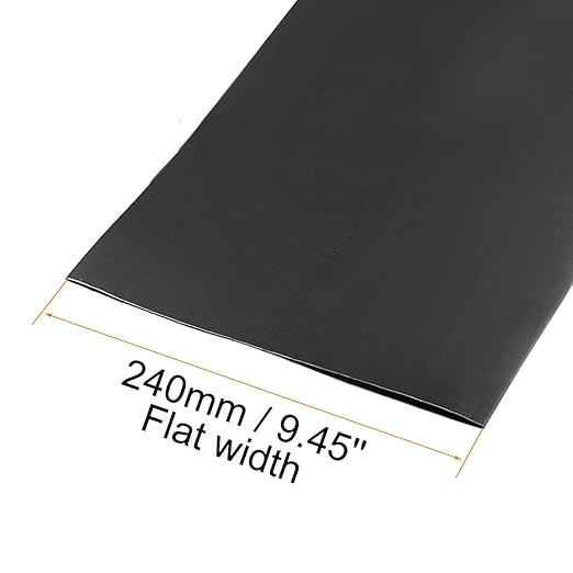 uxcell Heat Shrink Tubing, 6"(150mm) Dia 240mm Flat Width 2:1 Rate Shrinkable Tube Cable Sleeve 1m - Black