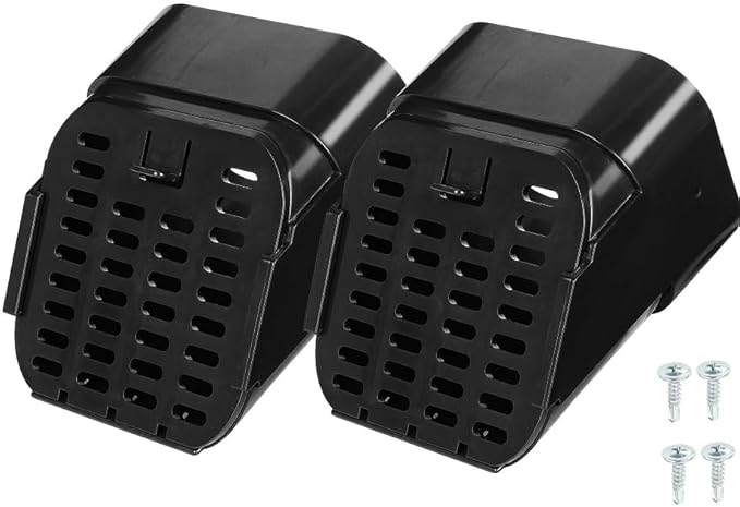 2"x3" 2 Pack Gutter Downspout Extensions Gutter Downspouts Downspout Diverter Outlet Filter and Leaf Guard for Bottom of Downspouts Extender Black