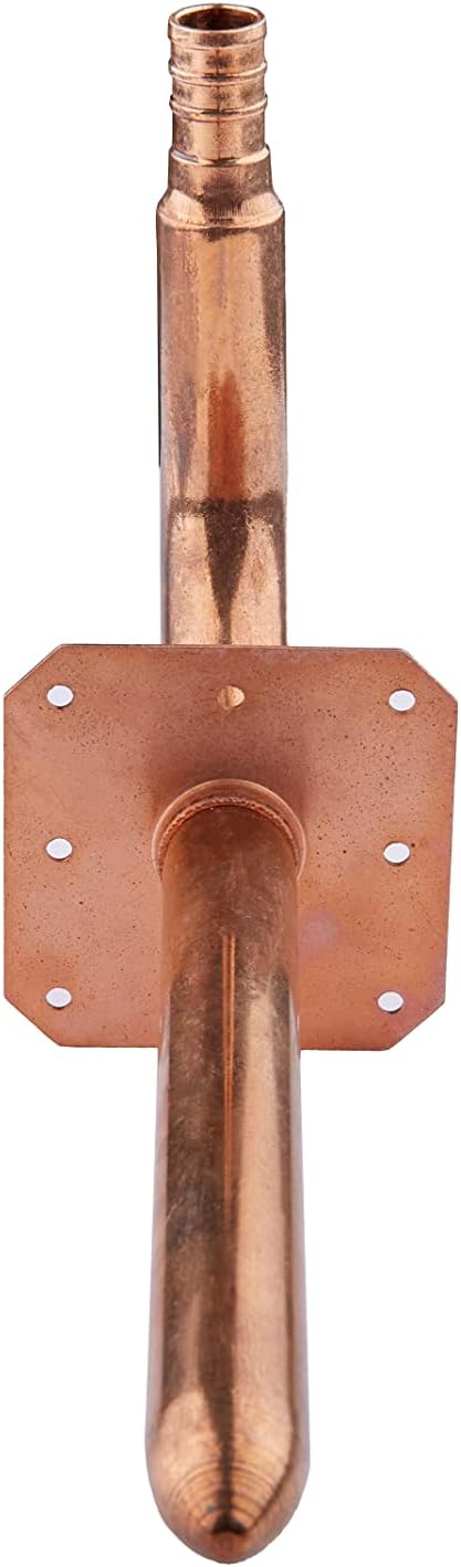EFIELD 1/2" Pex Copper Stub Out Elbow with Wall Flange, 8 Inch Length,(STUB012)