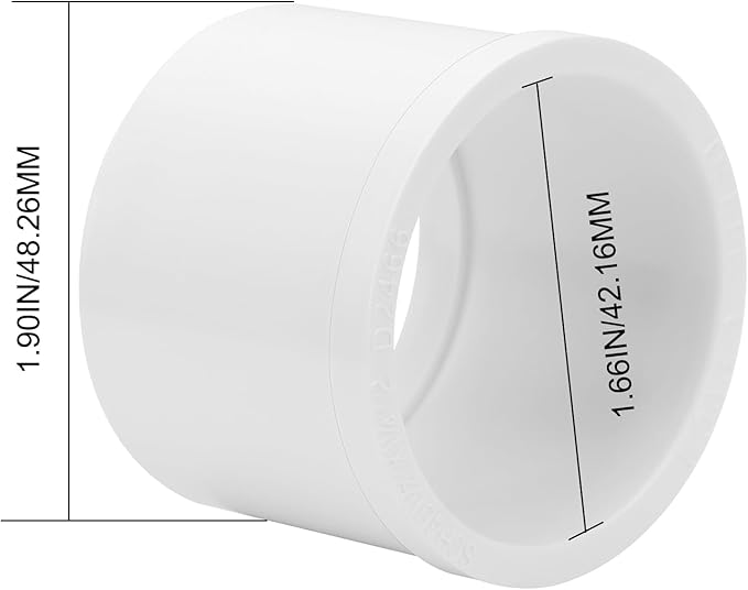 10Pack 1-1/2"x 1-1/4" PVC DWV Reducing Bush Adapter Pipe Fitting SCH40 PVC Reducer Bushing (Socket x Socket) PVC Pipe Reducing Bushing Fitting for Home Sewer Plumbing