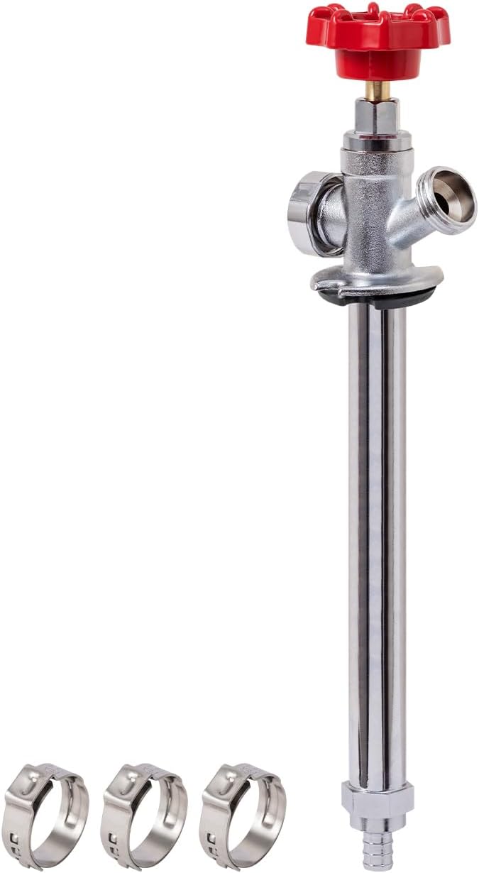 SUNGATOR 10 Inch Frost Free Sillcock, Anti-Siphon Outdoor Hose Valve, 1/2" PEX x 3/4" GHT Hose Bibb, No Lead Brass Garden Faucet/Spigot, Frost Proof Outdoor Water Faucet for PEX Pipe