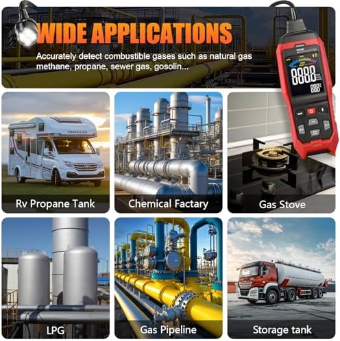 Gas Leak Detector with LED Flashlight & Flexible Gooseneck