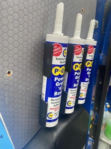 StealthMounts Caulk Tube Holder - 4 Pack | Caulk Tube Storage Rack Mount for Silicone/Mastic/Adhesive Tubes | Caulk Holder | Grease Tube Holder | Caulk Storage | Caulk Tube Storage | Made in The UK