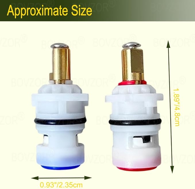 Ceramic Stem Disc Faucet Cartridge (Hot & Cold Pair), Replacement for 9608020 9608060 48/143/149 Series, Universal Bathroom Valve Cartridge