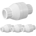 Geetery 4 Pcs PVC Inline Check Valve Solvent Connections White Plastic Backflow Preventer Pipe Fittings Check Socket Schedule (1 Inch)