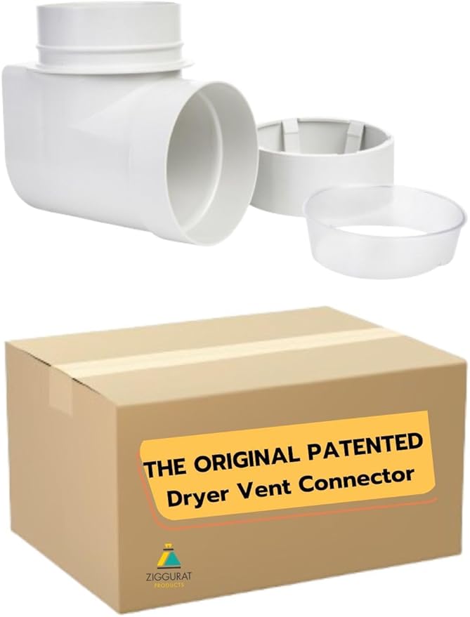 DIY Dryer Vent Connector Kit - Space Saving, Toolless Design with Airtight Seal - STV-90 by Ziggurat Products