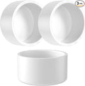 4" PVC Pipe End Cap Fitting, 3PCS SCH40 Furniture Grade PVC Pipe Plug Adapter, White Pipes Slip End Caps Sockets for Built Furniture DIY Garden Shelf
