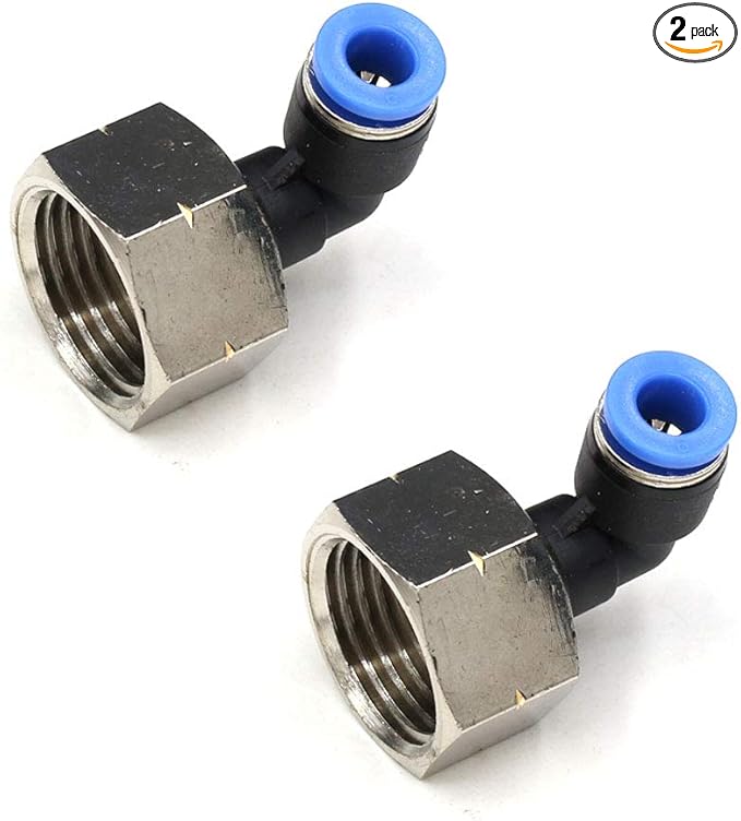1/2 NPT Elbow Female 90 Degree 6mm Od x 1/2" NPT Push Connect Air Fittings 2 Packs