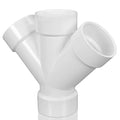 1 Pcs 4 Inch Hub PVC DWV Double Wye Schedule 40 for Use in Sanitary Drainage, Waste and Ventilation (DWV), Sewer and Stormwater Applications, White