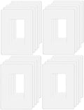 Screwless Decorator Wall Plates 1-Gang Switch Outlet Electrical Cover Plate Unbreakable Thermoplastic Faceplate for Decorative Receptacle Outlet Switch, White (20 Pack)