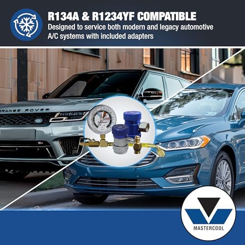 Mastercool 53551 Automotive A/C Tracer Gas Leak Detection Kit, 95% Nitrogen / 5% Hydrogen System, Includes 55975 IntellaSense III Detector, R134a & R1234yf Compatible