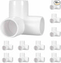 10 Pack 1 1/4" SCH40 PVC Elbow Pipe Fitting, 3-Way PVC Elbow Corner Side Outlet Tee Fitting, Furniture Grade Pipe Connectors for DIY Project, Pond Protection, Socket x Socket