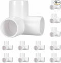 16 Pack 1 1/4" SCH40 PVC Elbow Pipe Fitting, 3-Way PVC Elbow Corner Side Outlet Tee Fitting, Furniture Grade Pipe Connectors for DIY Project, Pond Protection, Socket x Socket