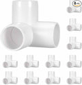 8 Pack 1 1/4" SCH40 PVC Elbow Pipe Fitting, 3-Way PVC Elbow Corner Side Outlet Tee Fitting, Furniture Grade Pipe Connectors for DIY Project, Pond Protection, Socket x Socket, White