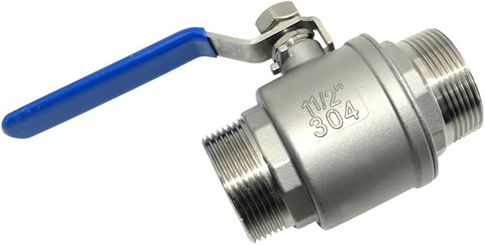 1Pcs 1-1/2'' Ball Valve, Heavy Duty Male NPT (MNPT) X Male NPT (MNPT) Thread with Long Handle Switch, Stainless Steel NPT Full Port Forged 1" Ball Valve for Water Oil and Gas, 1000 WOG