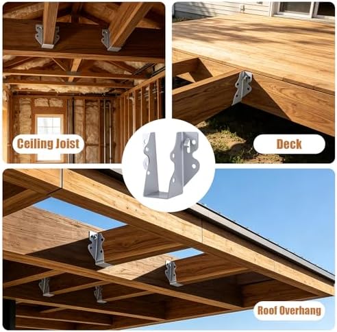 2x4 Joist Hangers Galvanized 60 Pcs,16 Gauge Face Mount Joist Hanger