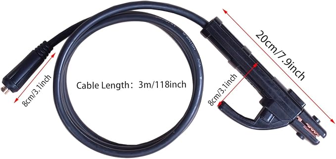200A Welding Electrode Holder with 3m Cable Assembled Welder Ground Earth Clamp for ARC ZX7 MMA (holder+calbe)