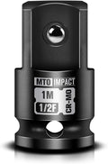 MTO 1/2" Female to 1" Male Impact Socket Adapter, 1/2-Inch Impact Socket Adapter, Chrome Molybdenum Alloy Steel, for Impact Wrench & Ratchet Use