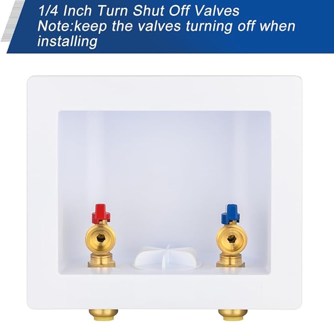 EFIELD Universal Washing Machine Outlet Box,1/2-inch Push-fit Inlet x 3/4 inch MHT Outlet Connection, Center Drain,(WM050)