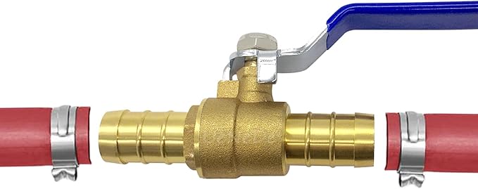 2PCS LF Brass 3/4 Inch PEX Barb Full Port Shut Off Ball Valve Pipe Crimp Fitting