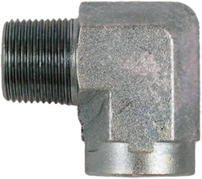 3/8" NPTF Male x 1/4" NPTF Female 90 Degree Pipe Elbow/Corner Hydraulic Adapter Fitting | 5502-06-04
