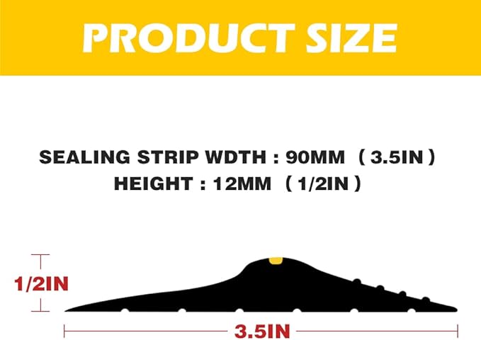 16.5Ft Weather Stripping Universal Garage Door Threshold Seal Strip, Garage Door Bottom Seal DIY Replacement with 20oz Glue Gel