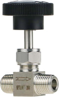 Angry Pony Stainless Steel 304 MNPT 1/4 female Straight Needle Valve, High Pressure Hydraulic Flow Control Valve for Water Oil Gas Systems, 900 PSI