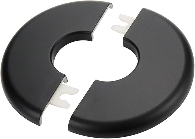 2 Pcs Wall Split Flange, ABS Round Self-Adhesive Escutcheon Plate Buckles Design for 1"/26mm Diameter Pipe