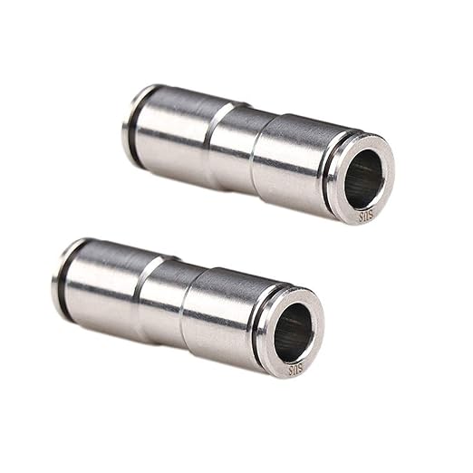 Beduan Push to Connect Fitting, 1/2" Tube OD 304 Stainless Steel Straight Quick Adapter Union Splicer Joiner Mender (Pack of 2)