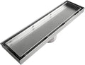 Neodrain 12-Inch Linear Shower Drain with 2-in-1 Flat & Tile Insert Cover, Brushed 304 Stainless Steel Rectangle Shower Floor Drain,Floor Shower Drain with Hair Strainer
