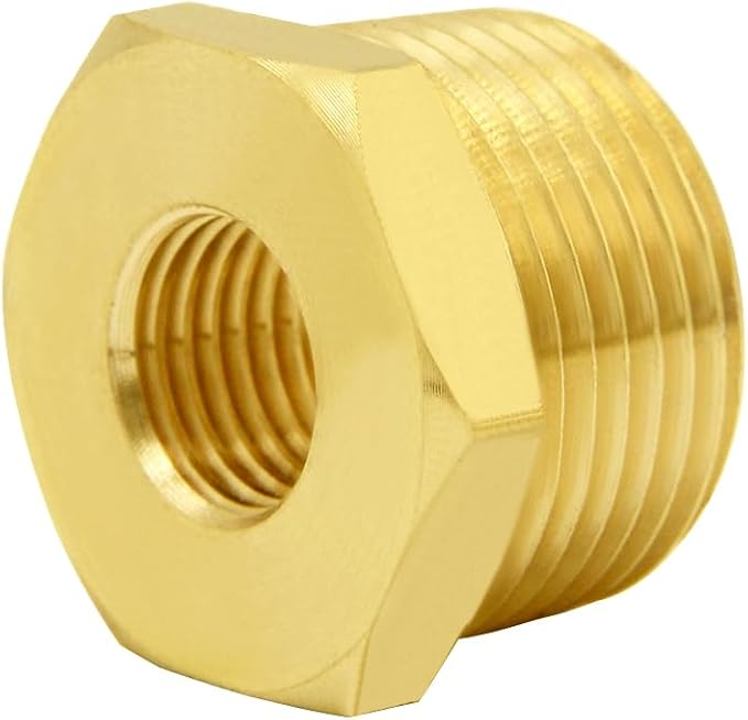 Joywayus Brass Reducer Hex Bushing Reducing Cast Pipe Fitting 3/4" NPT Male x 1/4" NPT Female Adapter(Pack of 2)