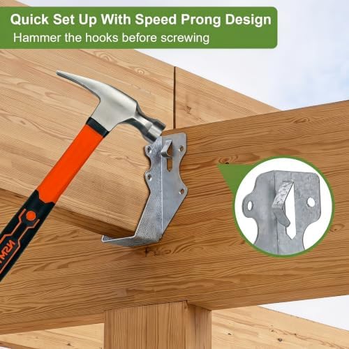 35 Pack Steel 2x4 Joist Hangers for Wood, Galvanized Face Mount Bracket | 20 Gauge Double Shear Face Mount Joist Hanger for Wood Rafter Pergolas, Floor Deck and Ceiling Joists
